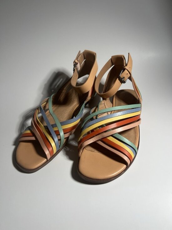 Madewell Shoes - Madewell Strappy Leather Sandals Multicolor Women’s Size 6.5